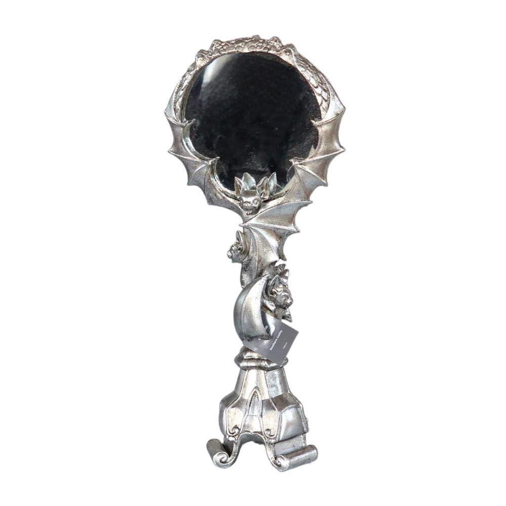 Southern Gothic Pumpkin Mirror on Bat Base, 14.2"